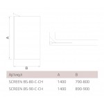 Шторка душевая Good Door Screen BS-80-90-C-B